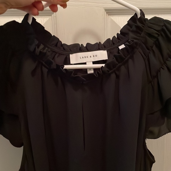 NWOT Lark & Ro Women's Relaxed Fit Lightweight Georgette Split Neck Dress - Picture 3 of 7